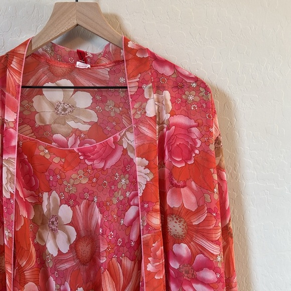 Vintage Josie Natori 3 Piece Lingerine Pajama Set Sheer - Picture 2 of 12